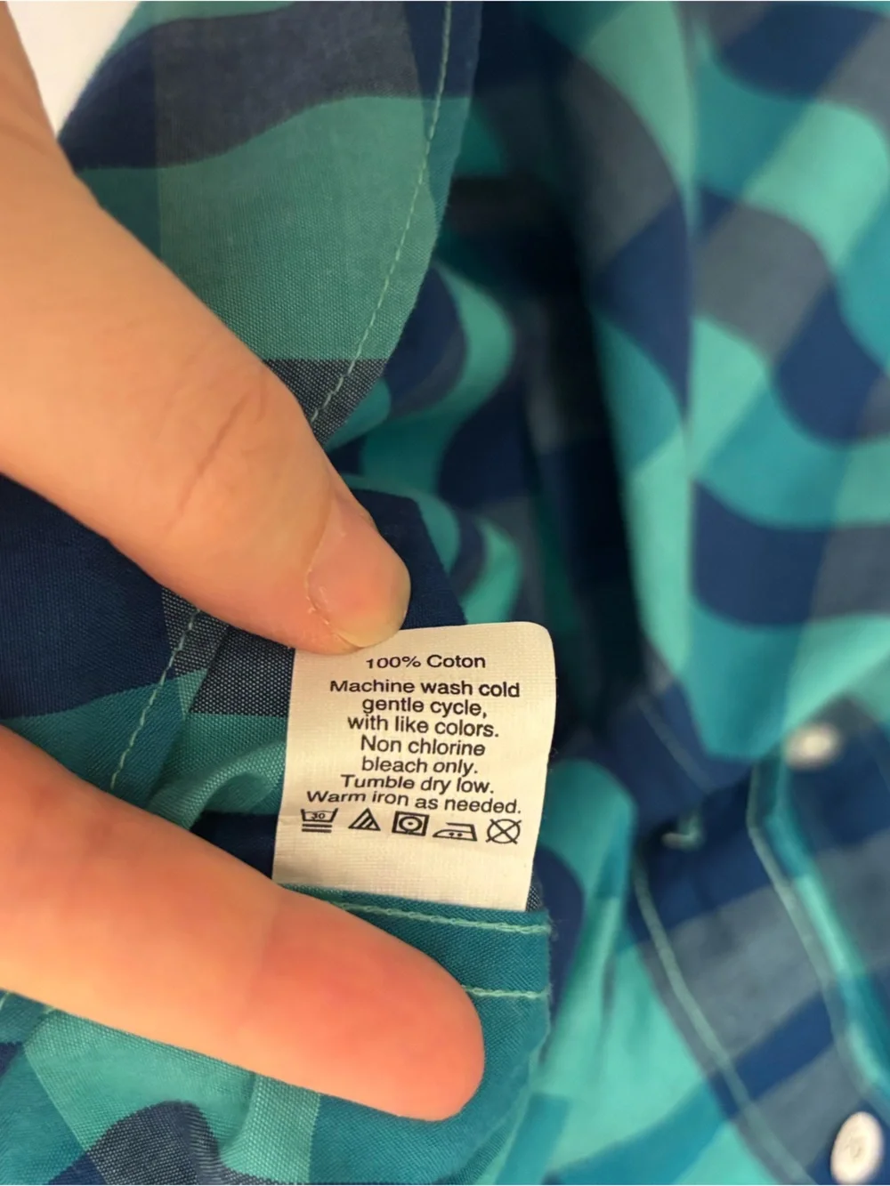 NWT J. Crew Men’s Teal & Navy Check Plaid Button-Down Shirt